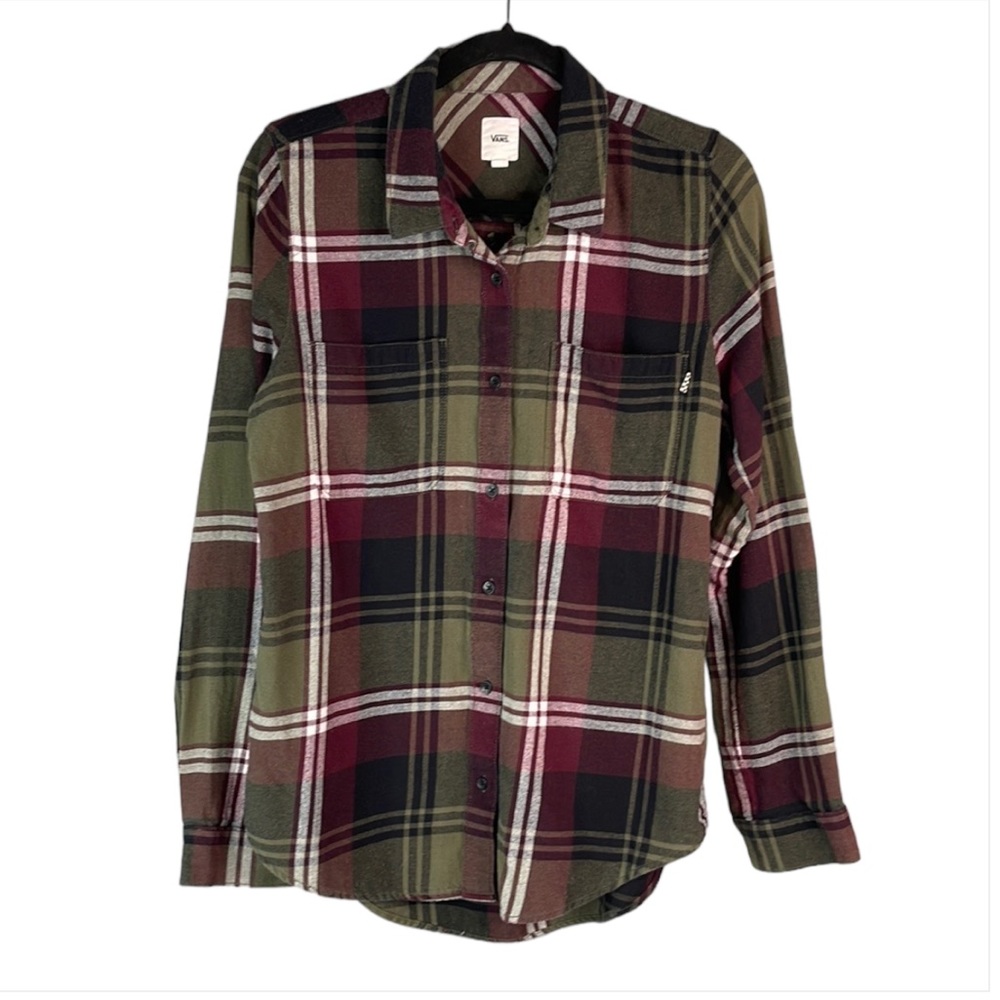 Vans Plaid Button-Down Shirt - Green and burgundy